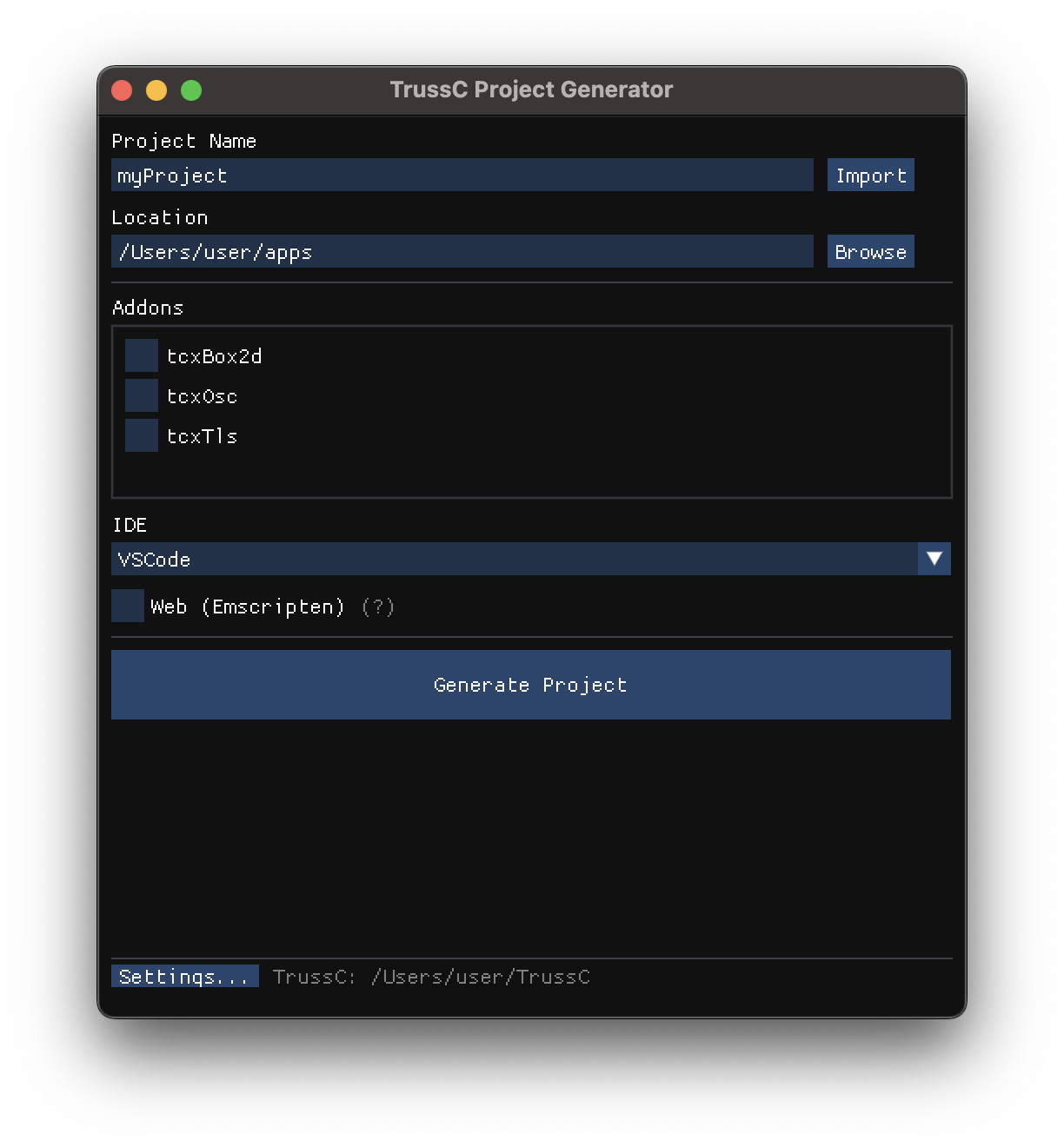 TrussC Project Generator